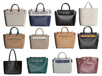 Stylish Leather Handbags with Multiple Colors and Designs for Fashion Enthusiasts 3d model