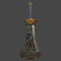 Industrial Equipment With Cylindrical Structure Intricate Surface Patterns Top Mounted Device And Sturdy Base