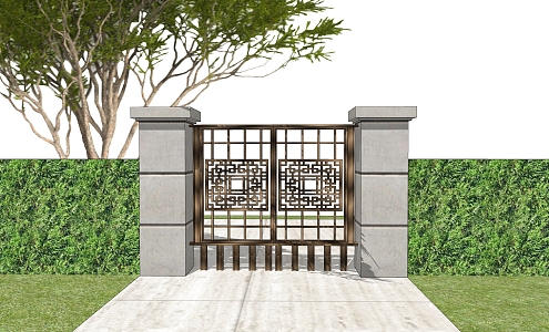 Modern Gate Villa Gate Small Courtyard Door Entry Door 3d model