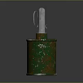 Vintage Old Style Military Weapon Green Rusted Metal Grenade With Metal Loop