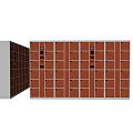 Public Facility Orange Storage Lockers With Digital Keypad And Multiple Compartments 3d model