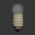 Transparent Glass Light Bulb With Golden Base And Visible Filament Structure 3d model