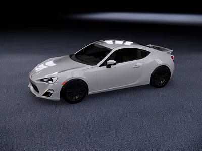 Silver Sports Car Two Door Coupe With Sleek Aerodynamic Body And Black Alloy Wheels 3d model