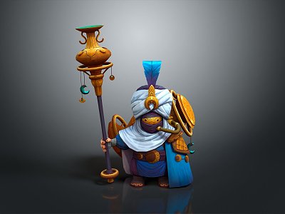 sorcerer mage sorcerer summoner magician wizard ancient male 3d model