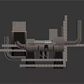 Modern Industrial Architecture Model With Multi Level Structure Staircase And Platforms