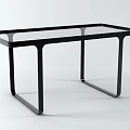 Modern Office Desk with Glass Top and Black Metal Frame for Contemporary Workspace