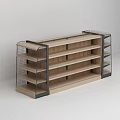 Supermarket Retail Shelving With Wooden Layers And Tiered Display Racks