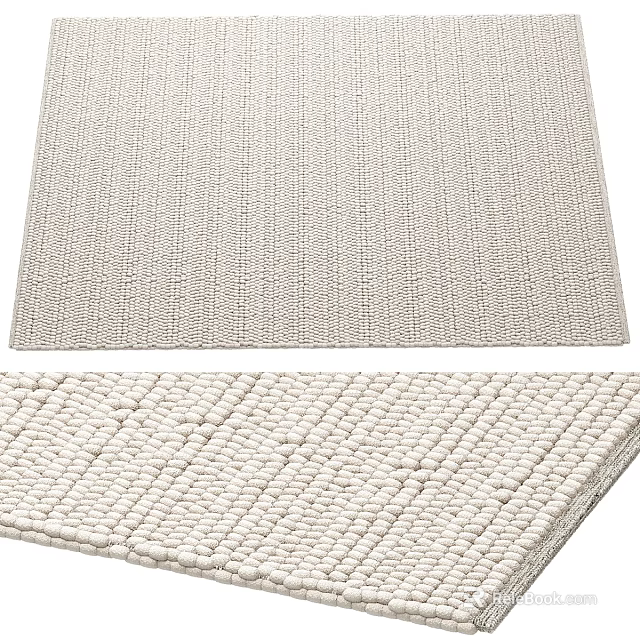 Square Rug With Woven Texture Soft Material Neutral Tone For Home Decor 3d model 