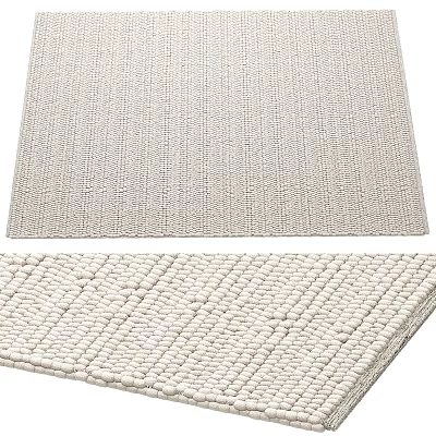 Square Rug With Woven Texture Soft Material Neutral Tone For Home Decor 3d model