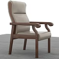 Modern Office Chair With Wooden Frame Armrests And Beige Upholstered Seat For Comfortable Workspace