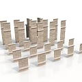 3D Brick Stack Structures With Various Heights And Arrangements On White 3d model