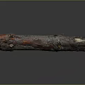 Rustic Natural Wood And Stone Log With Rich Grain And Textured Surface Finish