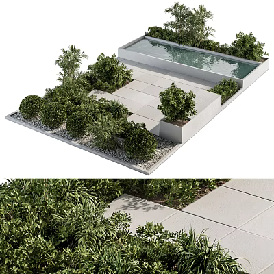 modern shrub flowerbed shrub 3d model