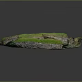 Realistic Terrain Model Featuring Green Grass Stone Walls and Ancient Depressions
