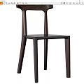 Dark Wooden Leisure Chair with Simple Modern Design and Straight Back for Home Living Room