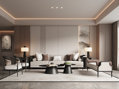 New Chinese Living Room 3d model