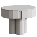 Modern Nightstand Design With White Circular Top And Black Metal Base