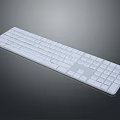 Modern White Computer Keyboard with Sleek Design and Full Size Layout 3d model