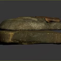 Rustic Traditional Stone Mill with Wooden Handle and Ancient Grinding Millstone
