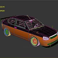 Orange And Gray Modified Race Car With Rear Spoiler Orange Wheels And Sporty Design