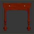 Classic Red Desk With Single Drawer And Carved Wooden Legs Design