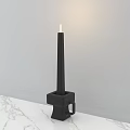 Stylish Modern Geometric Candle Lamps In Multiple Colors On Marble Tabletop