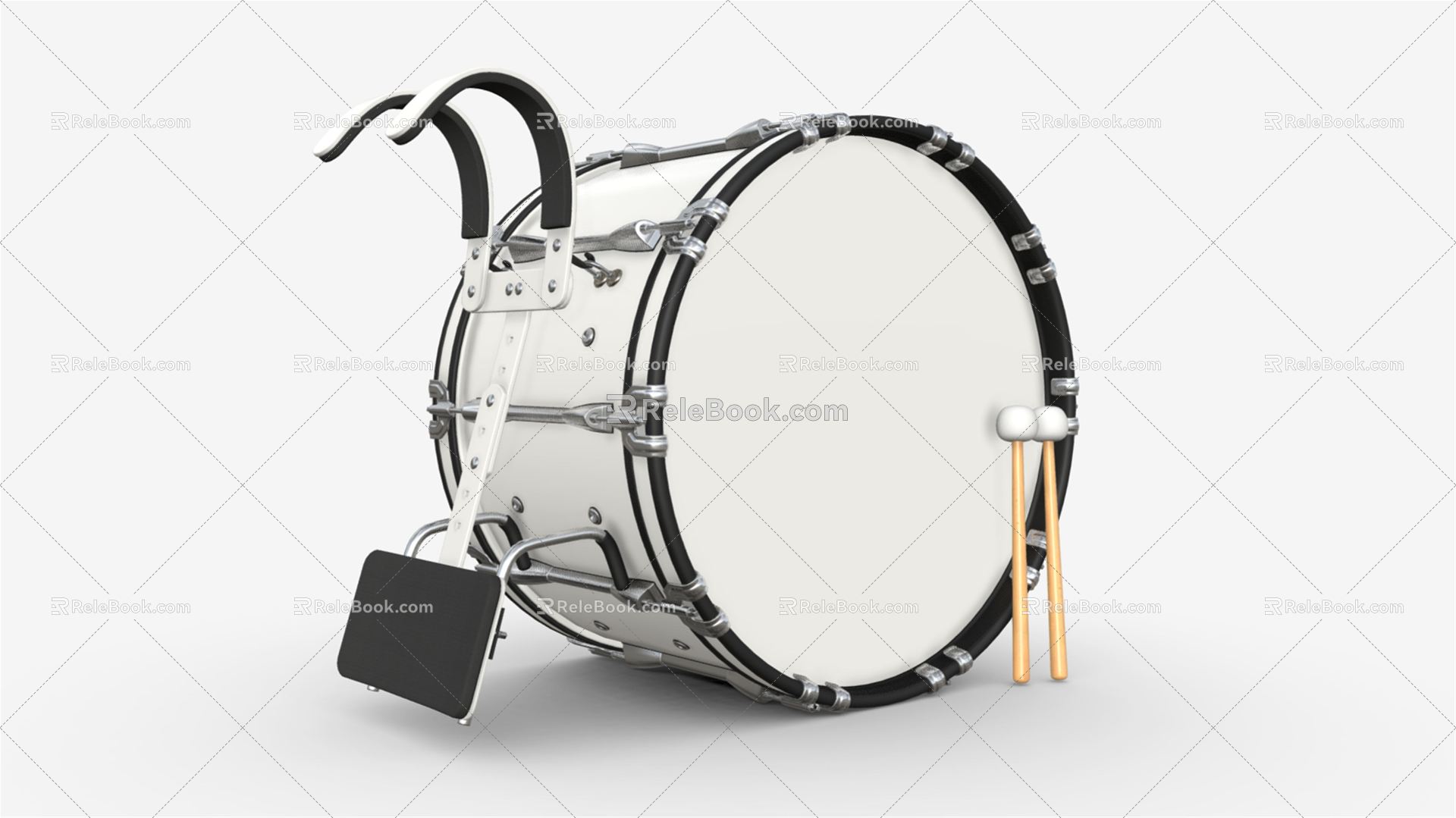 Modern drum march bass drum 3d model