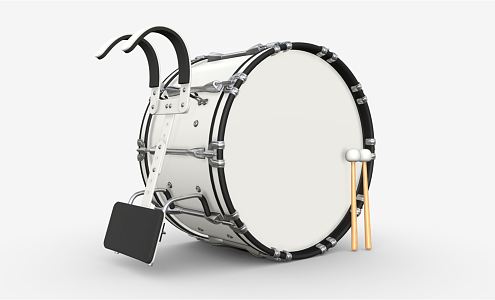 Modern drum march bass drum 3d model