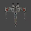 X Wing Fighter Jet In Flight With Four Engines And Aerodynamic Design