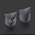 Two Adorable Gray Owl Shaped Soft Stuffed Dolls With Big Round Eyes