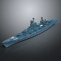 Detailed Modern Warship 3D Model Featuring Large Deck Turrets Radar Systems And Gray Hull