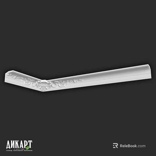 White Decorative Corner Molding With Intricate Carved Patterns For Interior Design 3d model 