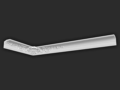 White Decorative Corner Molding With Intricate Carved Patterns For Interior Design 3d model