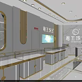 Elegant Modern Jewelry Store Interior With White Gold Display Counters And Glass Shelves