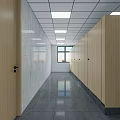 Public Restroom Modern Design With Clean Environment Marble Sink Counter Large Mirror Recessed Ceiling Lights