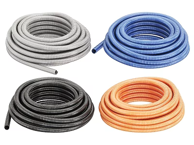 High Quality Coiled Industrial Hoses in Assorted Colors for Industrial Use 3d model