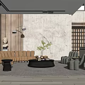 Modern Duplex Living Room Interior Design With Comfortable Sofa And Artistic Wall