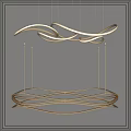 Modern Curved Metal Chandelier With Elegant Wave Design For Stylish Interior Lighting