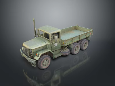 Vintage Military Green Tank With Six Wheels And Star Emblem Design Details 3d model