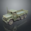 Vintage Military Green Tank With Six Wheels And Star Emblem Design Details