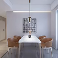 Modern Living Dining Room Interior With Light Tones Large TV Sofa And Dining Table