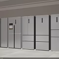 White Refrigerators and Freezers in Various Styles Displayed Side by Side in Modern Showroom