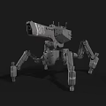 Smart Machine With Multi Legged Mechanical Structure And Robotic Cannon Design 3d model