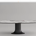 Modern Dining Tables With Rectangular Black Top Gold Geometric Legs Round Marble Top Black Cylindrical Base 3d model