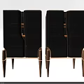 Modern Black Decorative Cabinets With Wooden Legs And Contemporary Stylish Design