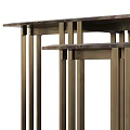 Modern Console Table Interior Design With Golden Metal Frame And Wooden Top
