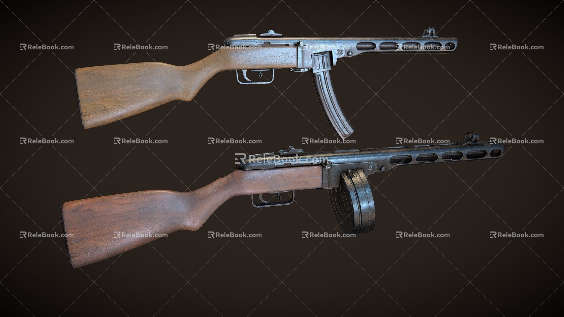 Guns, submachine guns, machine guns, firearms, firearms 3d model