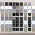 Assorted Color Switch Panels with Different Styles Arranged Neatly on