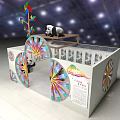 Colorful Exhibition Booth With Panda Elements And Ferris Wheel Decorations