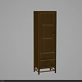 Tall Wooden Bookcase With Glass Door And Two Drawers For Storage